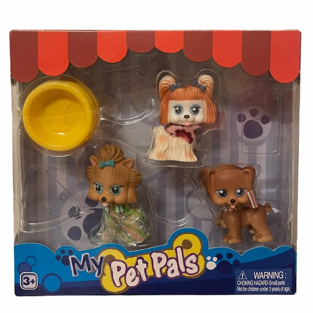 My Pet Pals Fancy Puppy Set Vintage Toys Dogs Puppies Set Rare Collectibles Blue